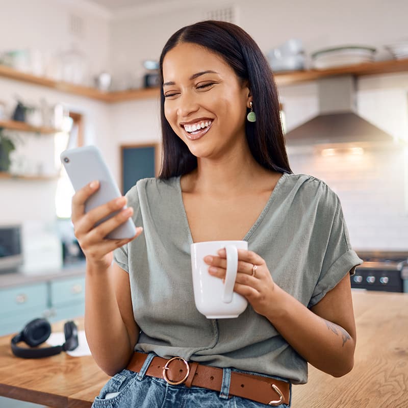 A woman using her mobile phone