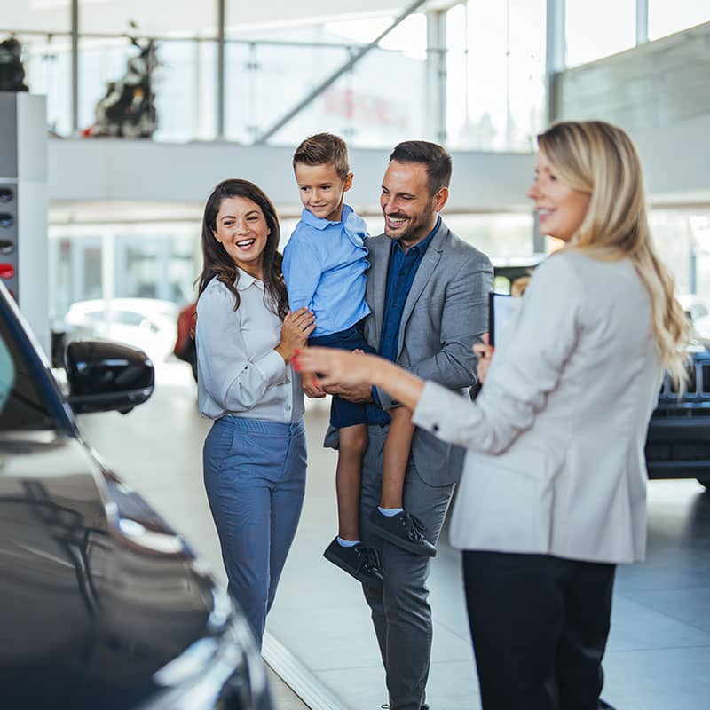 A family buying a car