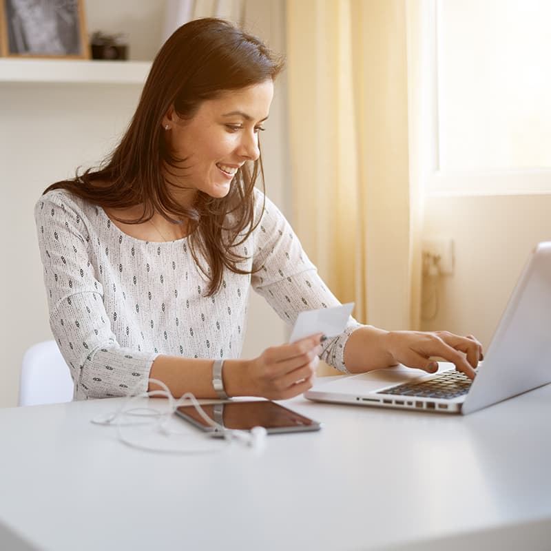 A woman using a laptop